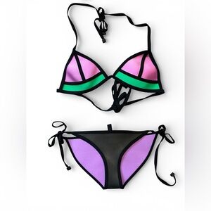 Triangl neoprene bikini set colorblock